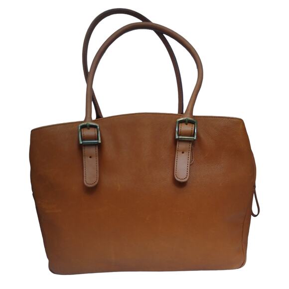 Mark & Graham Brown Leather Travel Bag with Double Handles - Picture 2 of 9